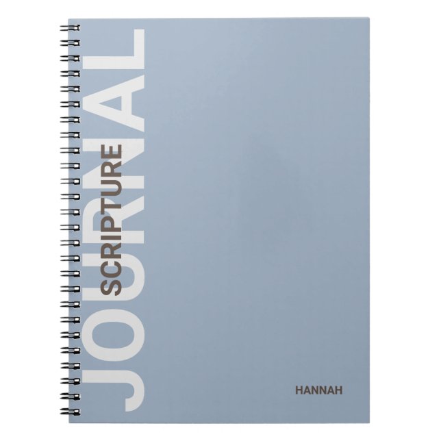 Écriture chrétienne Journal bleu personnalisé (Devant)