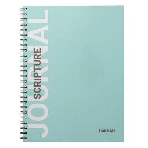 Écriture chrétienne Journal Turquoise personnalisé