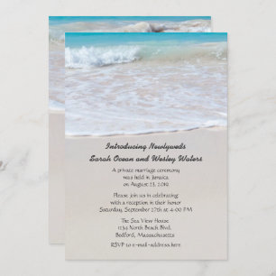 Ecriture dans le Faire-part Mariage de sable