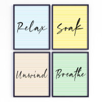 Écriture de détente Bain poster d'art murale de la