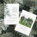 Écriture de Noël Photo Christian Woodland<br><div class="desc">Carte de voeux photo pour les écritures de Noël. Pour nous un enfant... . Photo sur le dos. Nom de famille individuel. Aquarelle Bois Arbres.</div>