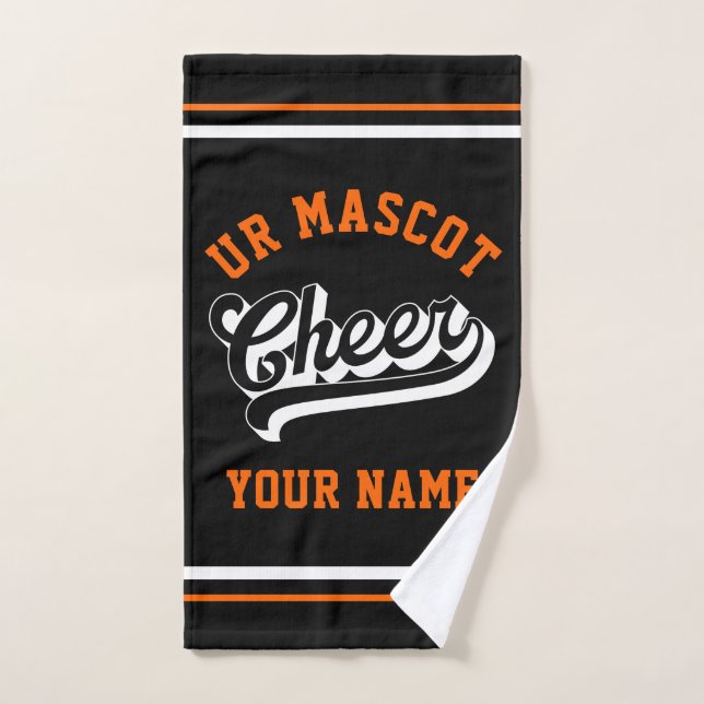 Écriture de pom-pom girls, nom personnalisé, servi (Serviette à main)