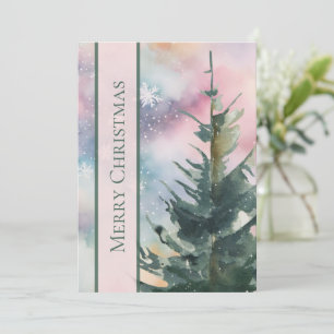 Écriture Élégante Carte de Noël Arbre à Non Photo