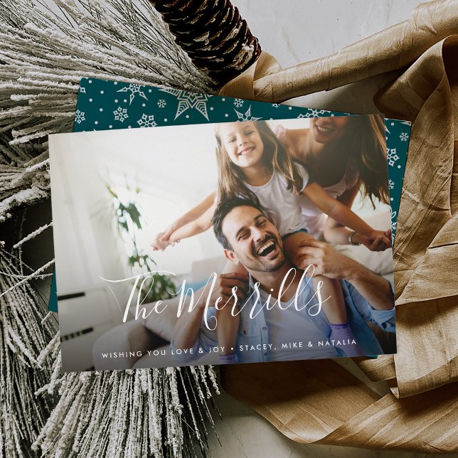 Écriture élégante | Carte de vœux photo de Noël (Créateur téléchargé)