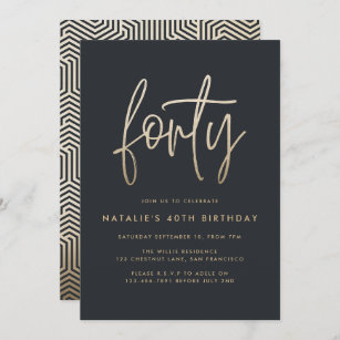 Anniversaire 40 Ans Invitations Faire Part Cartes Zazzle