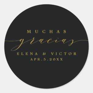 ÉCRITURE ÉLÉGANTE MUCHAS GRACIAS   AUTOCOLLANT MER