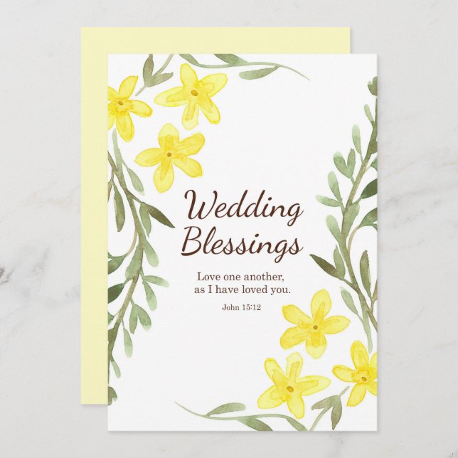 Écriture faire-part de mariage Jean 15 12 Chrétien (Devant / Derrière)