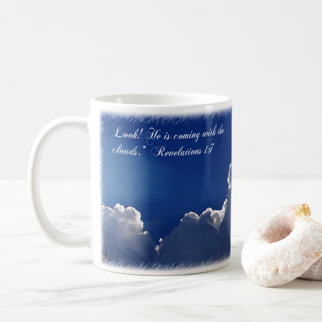 Écriture Inspirante Nuages Mug (Avec donut)