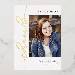 Écriture latérale Carte de remerciements de diplôm