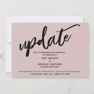 Écriture manuscrite Carte Rose Mariage Dusty Postp