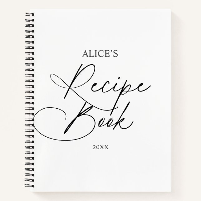 Écriture manuscrite de script du livre de recette (Devant)