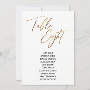 Écriture manuscrite en or Tableau huit places