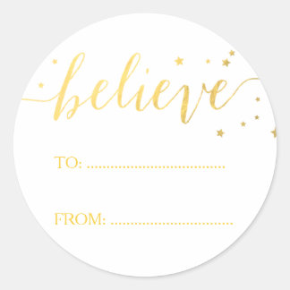 Écriture manuscrite Gold Believe | Étiquette cadea