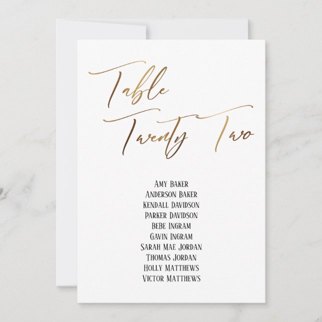 Écriture manuscrite Or Tableau Vingt-Deux Sièges (Devant)