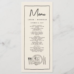 Écriture manuscrite Typographie Retro Mariage Menu