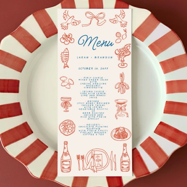 Écriture manuscrite Typographie Retro Mariage Menu (Créateur téléchargé)