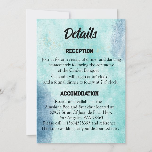 Écriture Mariage Détails Carte J'Ai Trouvé Vert (Devant)