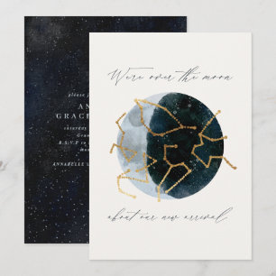 Écriture moderne aquarelle étoile lune céleste