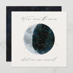 Écriture moderne aquarelle étoile lune céleste