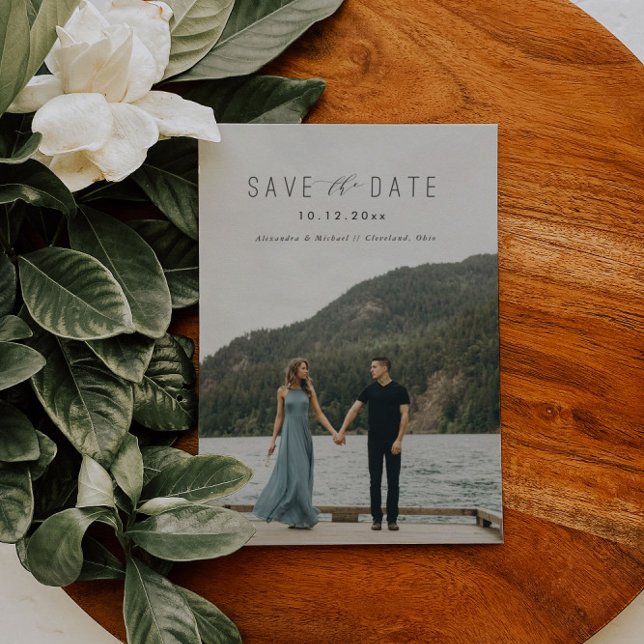 Écriture moderne Enregistrer la carte postale Date (Créateur téléchargé)