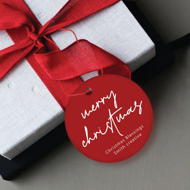 Écriture moderne typographie Noël étiquette cadeau (Créateur téléchargé)