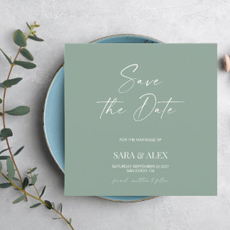 Écriture moderne vert sauge typographie mariage en