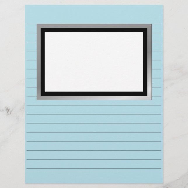 Écriture papier avec lignes et boîte d'images (Devant)