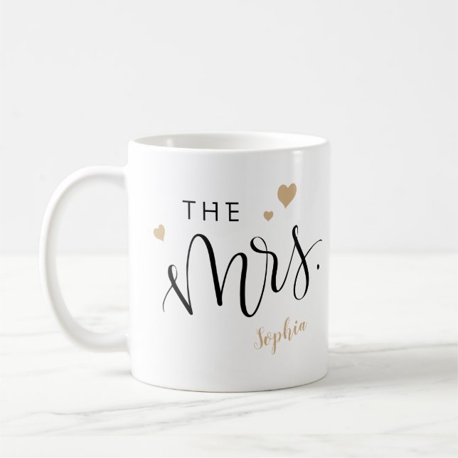 Écriture personnalisée sur le mrs mugs (Gauche)