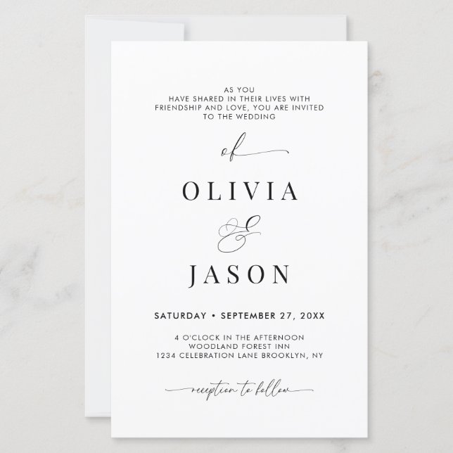 Écriture romantique BUDGET noir blanc Mariage init (Devant)