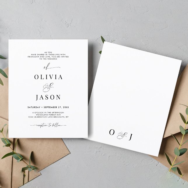 Écriture romantique BUDGET noir blanc Mariage init (Créateur téléchargé)