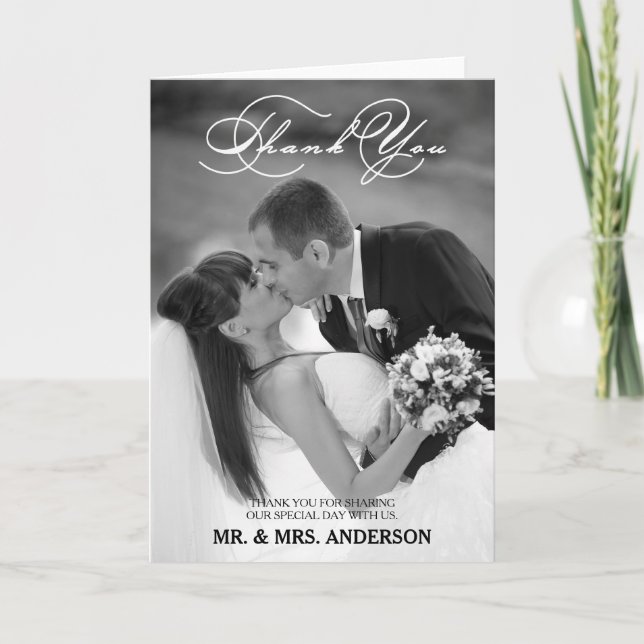 ÉCRITURE ROMANTIQUE | CARTE PHOTO DE REMERCIEMENTS (Devant)