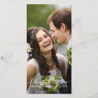 Écriture simple | Carte photo mariage Merci