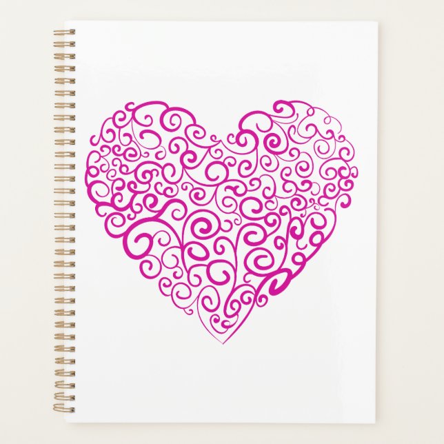 Écriture spirale coeur rose pour la Saint Valentin (Devant)