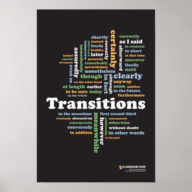 Écriture Transitions 13" x 19" Poster en classe (Devant)