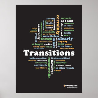 Écriture Transitions 18" x 24" Poster en classe