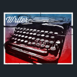 Écrivain avec Typewriter Blue Red Pop Art Poster<br><div class="desc">Un design pop art rétro cool pour les écrivains en bleu et rouge avec une machine à écrire vintage et les mots "Writer". "écrivain" "auteur" "roman" "cadeau pour écrivains" "machine à écrire" "machine à écrire vintage" "antique" "rouge et bleu" "livres" "auteurs" "librairie" "penterie" "pop art" "pop art rétro" "pop art...</div>