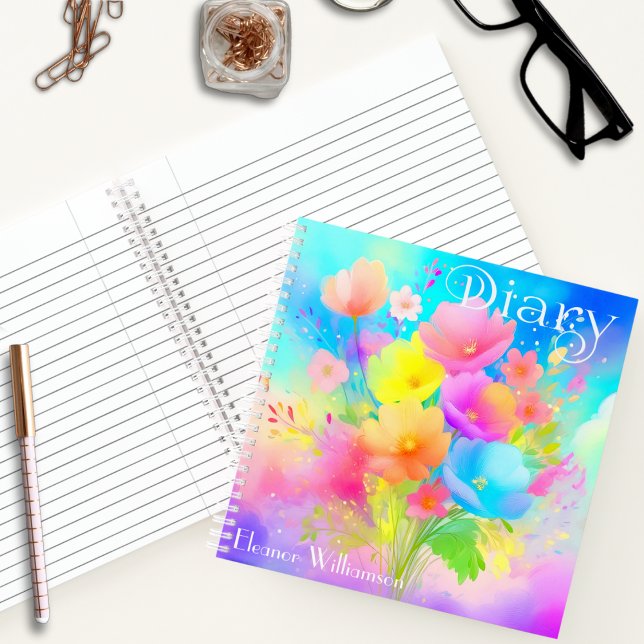 Écrivez en fleurs : journal carré personnalisable (Créateur téléchargé)
