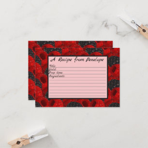 Écrivez sur la carte de recette motif et nom de ba