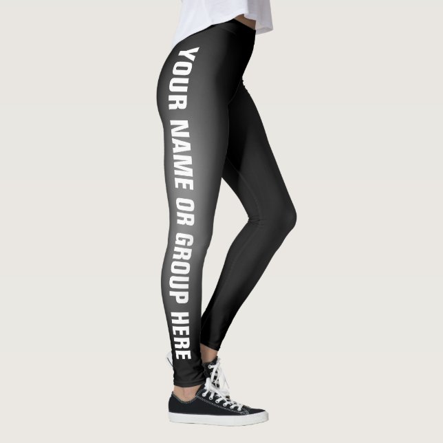 Écrivez votre nom Black Fade Leggings personnalisé (Droite)