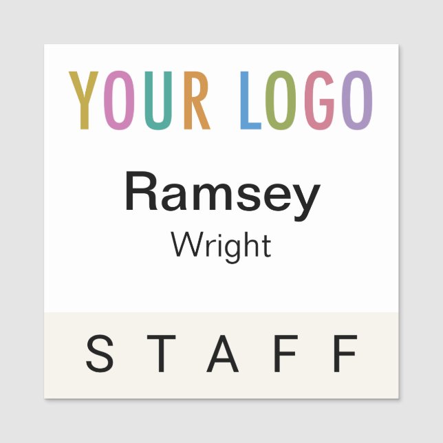 Ecru 2x2 Badge du personnel Logo de l'événement No (Devant)