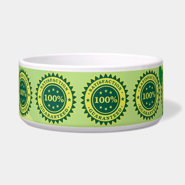 Écuelle 100% Satisfaction Sticker Garanti Pet Bowl (Gauche)