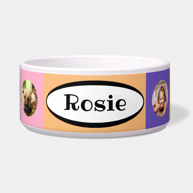 Écuelle à damiers bol de nourriture pour chien en céramiqu (Devant)