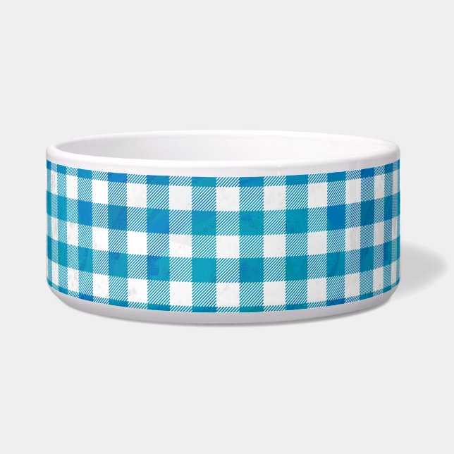 Écuelle à damiers Buffalo Plaid bleu et blanc (Devant)