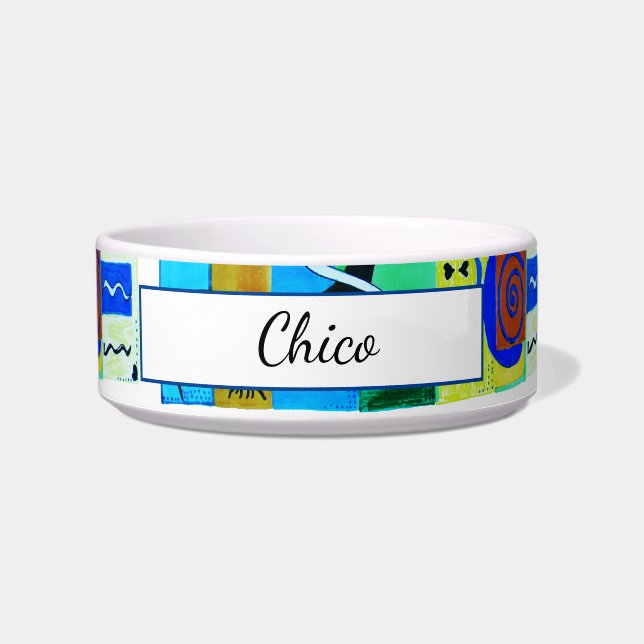 Écuelle Abstrait moderne Matisse bleu et blanc (Devant)