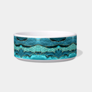 Écuelle Agate Turquoise Blue Gold Parties scintillant Marb