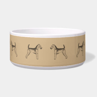 Écuelle Airedale Sketch Custom Ceramic Pet Bowl