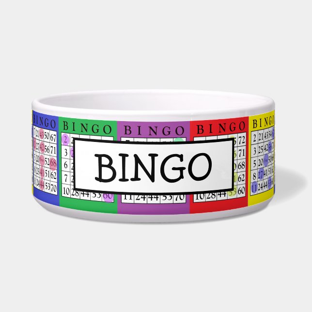 Écuelle Ajouter le nom du chien Funny BINGO Cards Dog Bowl (Devant)