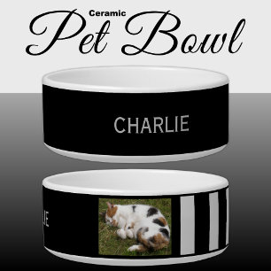 Écuelle Ajouter photo et nom noir et gris