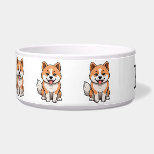 Écuelle Akita de dessin animé mignon Personnaliser
