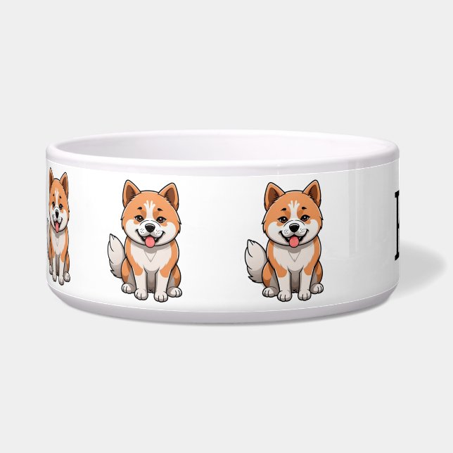 Écuelle Akita Mignon Personnalisé (Gauche)